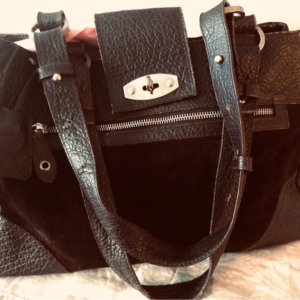 Suarez New York Suede and Leather Satchel